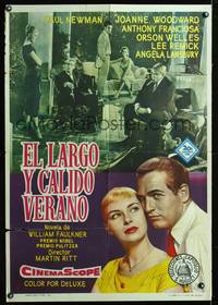 9t294 LONG, HOT SUMMER Spanish '59 Paul Newman, Joanne Woodward, Faulkner, Frexe art!