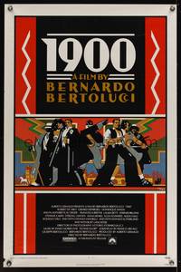 9v006 1900 1sh '77 directed by Bernardo Bertolucci, Robert De Niro, cool Doug Johnson art!