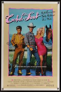 9v064 COLD FEET 1sh '89 cowboys Keith Carradine & Tom Waits, sexy Sally Kirkland!