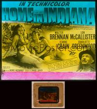 9w096 HOME IN INDIANA glass slide '44 sexy Jeanne Crain, Lon McCallister, Walter Brennan