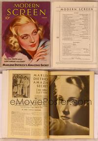 9w037 MODERN SCREEN magazine January 1932, wonderful art of beautiful Carole Lombard!