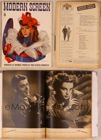 9w043 MODERN SCREEN magazine May 1941, art of Barbara Stanwyck in hat box by Earl Christy!