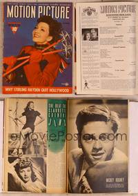 9w051 MOTION PICTURE magazine December 1941, portrait of smiling Claudette Colbert with ski poles!