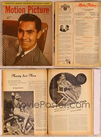 9w055 MOTION PICTURE magazine October 1946, close smiling portrait of Tyrone Power in cool jacket!