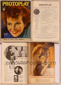 9w029 PHOTOPLAY magazine April 1934, art of Katharine Hepburn smiling big by Earl Christy!