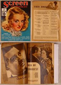 9w066 SCREEN ROMANCES magazine May 1939, art of Bette Davis from Juarez by Earl Christy!
