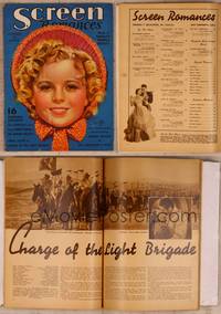 9w061 SCREEN ROMANCES magazine October 1936, art of cute Shirley Temple by Earl Christy!