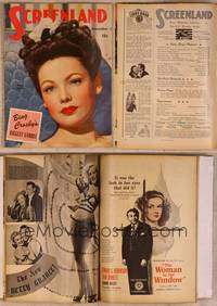 9w076 SCREENLAND magazine November 1944, super close up of sexy Gene Tierney from Laura!