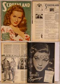 9w077 SCREENLAND magazine September 1945, close up of sexy Maureen O'Hara from The Spanish Main!