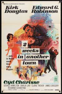 9x004 2 WEEKS IN ANOTHER TOWN 1sh '62 cool art of Kirk Douglas & sexy Cyd Charisse by Bart Doe!