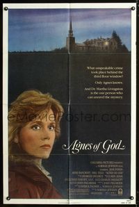 9x021 AGNES OF GOD 1sh '85 directed by Norman Jewison, Jane Fonda, nun Meg Tilly!