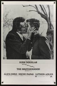 9x077 BROTHERHOOD 1sh '68 Kirk Douglas gives the kiss of death to Alex Cord!