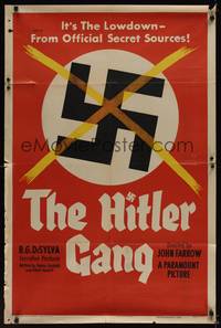 9x001 HITLER GANG style A 1sh '44 one of the greatest World War II propaganda movie posters!