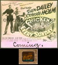 9z084 CHICKEN EVERY SUNDAY glass slide '49 full-length Dan Dailey & Celeste Holm dancing!