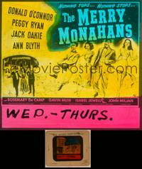 9z096 MERRY MONAHANS glass slide '44 art of Donald O'Connor, Oakie, sexy Peggy Ryan & Ann Blyth!
