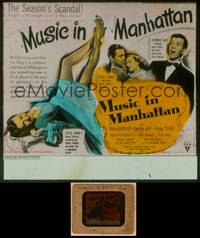 9z099 MUSIC IN MANHATTAN glass slide '44 best sexy full-length image of Anne Shirley showing legs!