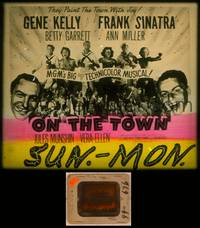 9z102 ON THE TOWN glass slide '49 Gene Kelly, Frank Sinatra, sexy Ann Miller's legs, Betty Garrett