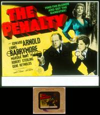 9z105 PENALTY glass slide '41 Edward Arnold needs to find the blonde & get the gangster!
