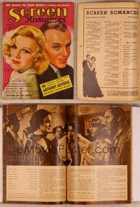 9z048 SCREEN ROMANCES magazine August 1936, incredible art of Astaire & Rogers by Earl Christy!