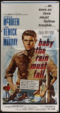 1a378 BABY THE RAIN MUST FALL 3sh '65 Steve McQueen gets in trouble & gets under Lee Remick's skin!