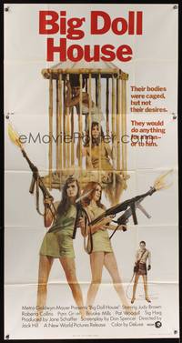 1a382 BIG DOLL HOUSE int'l 3sh '71 artwork of Pam Grier whose body was caged, but not her desires!