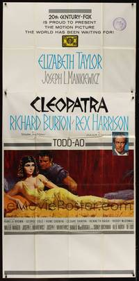 1a406 CLEOPATRA 3sh '64 art of sexy Elizabeth Taylor & Richard Burton by Howard Terpning!