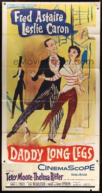 1a411 DADDY LONG LEGS 3sh '55 wonderful art of Fred Astaire in tux dancing with Leslie Caron!
