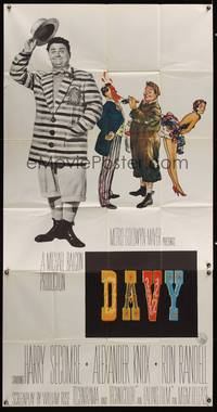 1a412 DAVY 3sh '57 wacky Harry Secombe, sexy Susan Shaw, English Ealing comedy!