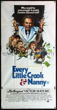 1a426 EVERY LITTLE CROOK & NANNY 3sh '72 who would be crazy enough to snatch Victor Mature's kid!