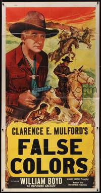 1a428 HOPALONG CASSIDY stock 3sh '40s William Boyd as Hopalong Cassidy, False Colors!