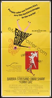 1a442 FUNNY GIRL 3sh '69 Barbra Streisand, Omar Sharif, directed by William Wyler!