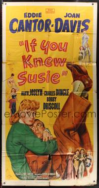 1a473 IF YOU KNEW SUSIE style A 3sh '47 art of wacky Eddie Cantor with pretty Joan Davis & cast!