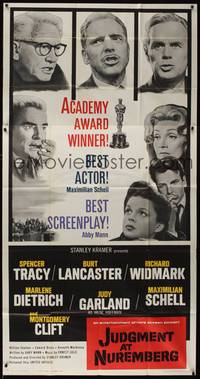 1a482 JUDGMENT AT NUREMBERG 3sh R62 Spencer Tracy, Judy Garland, Burt Lancaster, Marlene Dietrich