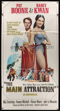 1a516 MAIN ATTRACTION 3sh '62 different full-length image of Pat Boone & sexy Nancy Kwan!