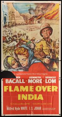 1a547 NORTH WEST FRONTIER 3sh '60 sexy Lauren Bacall & soldier Kenneth More, Flame Over India!