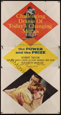 1a580 POWER & THE PRIZE 3sh '56 Robert Taylor & Elisabeth Mueller deal with today's changing morals