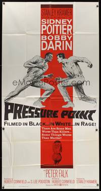 1a582 PRESSURE POINT 3sh '62 Sidney Poitier squares off against Bobby Darin, cool art!