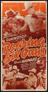1a602 ROARING SIX GUNS 3sh '37 cowboy Kermit Maynard in a story by James Oliver Curwood!