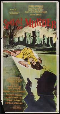 1a622 SPOTLIGHT ON MURDER 3sh '61 Georges Franju, French, really cool noir artwork!
