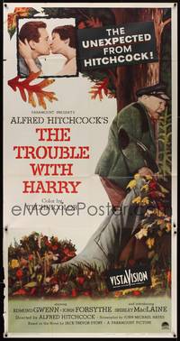1a668 TROUBLE WITH HARRY 3sh '55 Alfred Hitchcock, Edmund Gwenn, John Forsythe & Shirley MacLaine!
