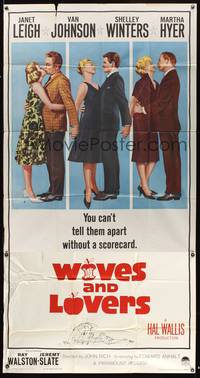 1a691 WIVES & LOVERS 3sh '63 Janet Leigh, Van Johnson, Shelley Winters, Martha Hyer