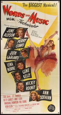 1a694 WORDS & MUSIC 3sh '49 Judy Garland, Lena Horne & musical all-stars, bio of Rodgers & Hart!