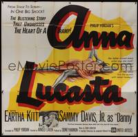 1a159 ANNA LUCASTA 6sh '59 art of red-hot night-time girl Eartha Kitt & Sammy Davis Jr.!