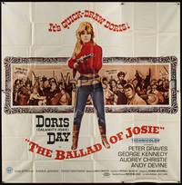 1a163 BALLAD OF JOSIE 6sh '68 great full-length image of quick-draw Doris Day pointing shotgun!