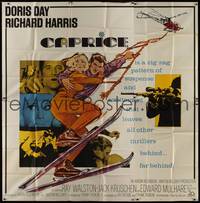 1a171 CAPRICE 6sh '67 pretty Doris Day, Richard Harris, different skiing image!