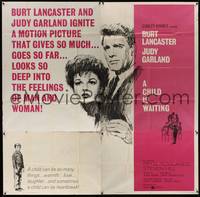 1a179 CHILD IS WAITING 6sh '63 Howard Terpning art of Burt Lancaster & Judy Garland!