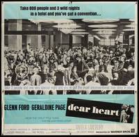 1a189 DEAR HEART 6sh '65 art of Glenn Ford carrying sexy Geraldine Page, it began in New York!