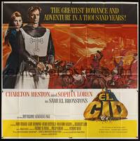 1a195 EL CID 6sh '61 art of Charlton Heston in armor with sexy Sophia Loren!