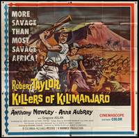 1a240 KILLERS OF KILIMANJARO 6sh '60 art of Robert Taylor in Africa's most savage mountains!
