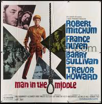 1a255 MAN IN THE MIDDLE 6sh '64 Robert Mitchum, France Nuyen, Barry Sullivan, Trevor Howard